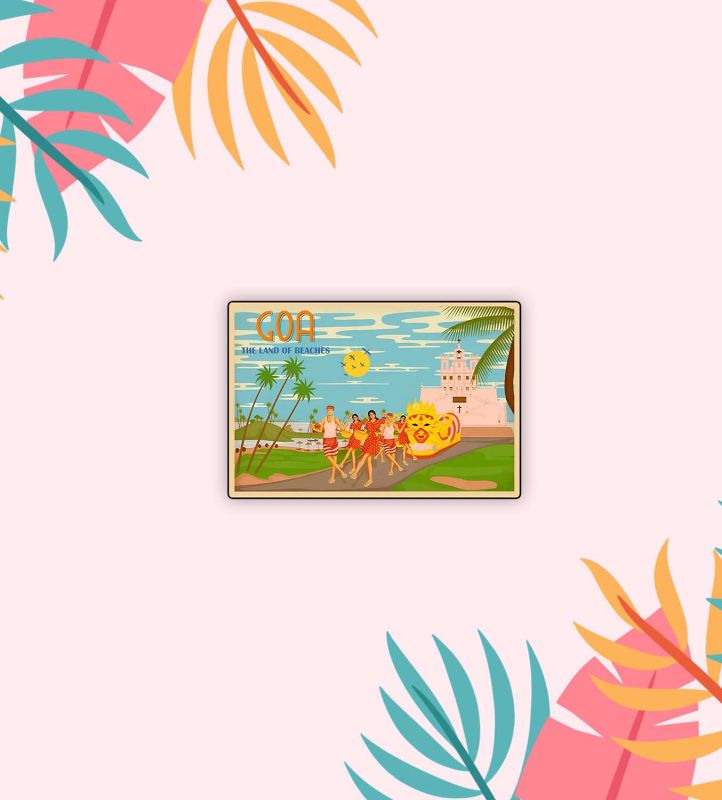 Goa Theme Fridge Magnet Refrigerator Stylish Fridge Magnet Home & Kitchen Decor  Travels Magnet Sticker  Souvenir Fridge Magnets (Goa Culture Magnet)